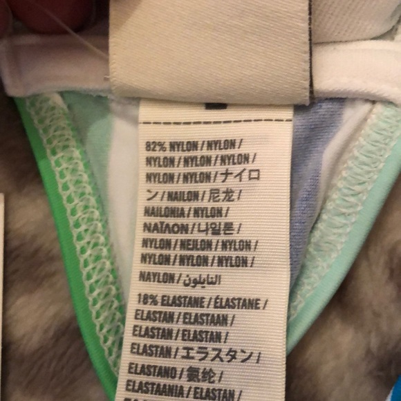 Abercrombie Stripe Bikini Top in Blue Green Size Small - Picture 8 of 10